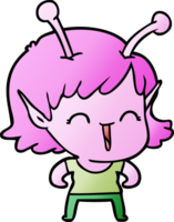 cartoon alien girl laughing png