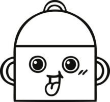 line drawing cartoon of a cooking pot png