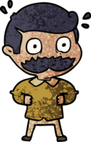 caricatura, hombre, con, bigote, sorprendido png