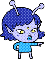 pretty cartoon alien girl png