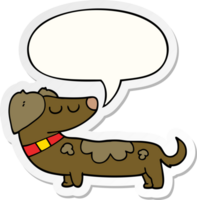 cartoon dog with speech bubble sticker png