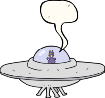 mão desenhado discurso bolha desenho animado UFO png