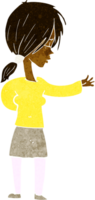 mulher de desenho animado gesticulando png