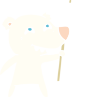 oso polar de dibujos animados de estilo de color plano que muestra los dientes png