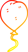 warm gradient line drawing of a cartoon balloon png