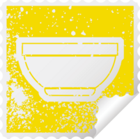 distressed sticker icon illustration of a bowl png