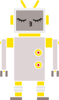 flat color retro cartoon of a robot png