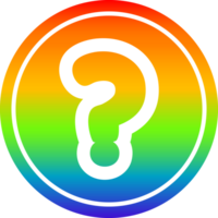 question marque circulaire icône avec arc en ciel pente terminer png