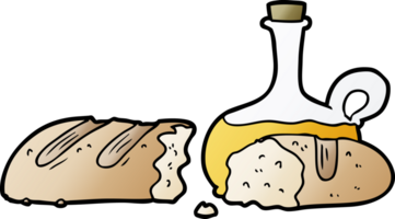 caricature de pain et d'huile png
