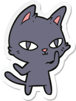 adesivo de um gato de desenho animado olhando png