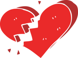 illustration en couleur plate du coeur brisé png