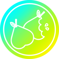 bitten pears circular icon with cool gradient finish png