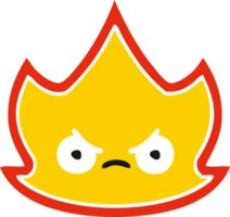 flat color retro cartoon of a fire flame png