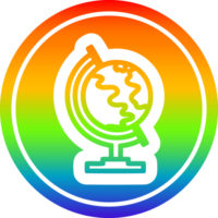 Globus Karte kreisförmig Symbol mit Regenbogen Gradient Fertig png