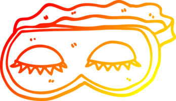 warm Gradient Linie Zeichnung von ein Karikatur Schlafen Maske png