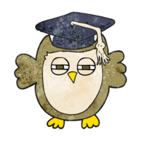 hand textured cartoon clever owl png