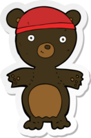 klistermärke av en tecknad söt svart björn png