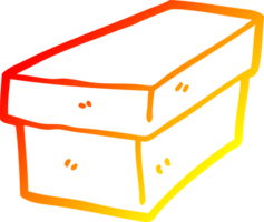 warm gradient line drawing of a cartoon cardboard box png