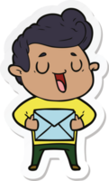 sticker of a happy cartoon man png