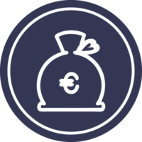 pengar säck cirkulär ikon symbol png