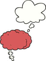 cartoon brain with thought bubble png