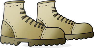 hand drawn cartoon walking boots png