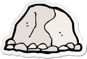 adesivo de uma grande pedra de desenho animado png