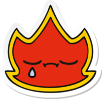 pegatina de un lindo fuego de dibujos animados png