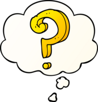 cartoon question mark with thought bubble in smooth gradient style png