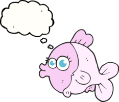 funny  hand drawn thought bubble cartoon fish with big pretty eyes png