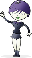 cartoon vampire girl waving png