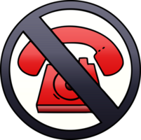 gradient shaded cartoon of a no phones allowed sign png