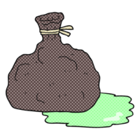 hand drawn cartoon bag of garbage png