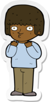 sticker van een cartoon verraste man png