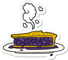 sticker of a cartoon blueberry pie png