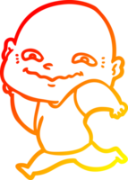 warm gradient line drawing of a cartoon creepy guy png