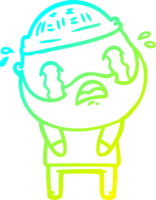 freddo pendenza linea disegno di un' cartone animato barbuto uomo pianto png