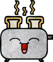 retro Grunge Textur Karikatur von ein von ein Toaster png