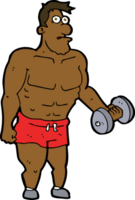 cartoon man lifting weights png