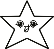 line drawing cartoon of a gold star png