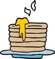 cartoon doodle stack of pancakes png