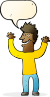 cartoon excited man with speech bubble png