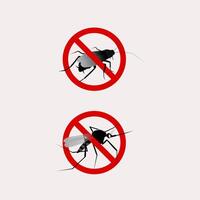 No cockroach and mosquito sign vector