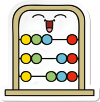 sticker of a cute cartoon abacus png