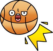 gradient shaded cartoon of a basketball png