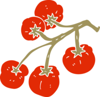 dessin animé doodle tomates sur la vigne png