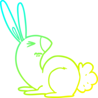 cold gradient line drawing of a cartoon annoyed rabbit png
