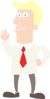 flat color illustration of waving man png