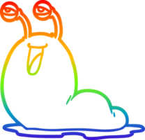 Regenbogen Gradient Linie Zeichnung von ein brutto Karikatur Schnecke png