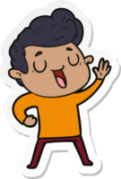 sticker of a happy cartoon man png